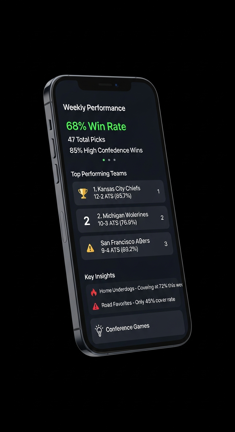 BetLens App - Weekly Performance & Top Teams