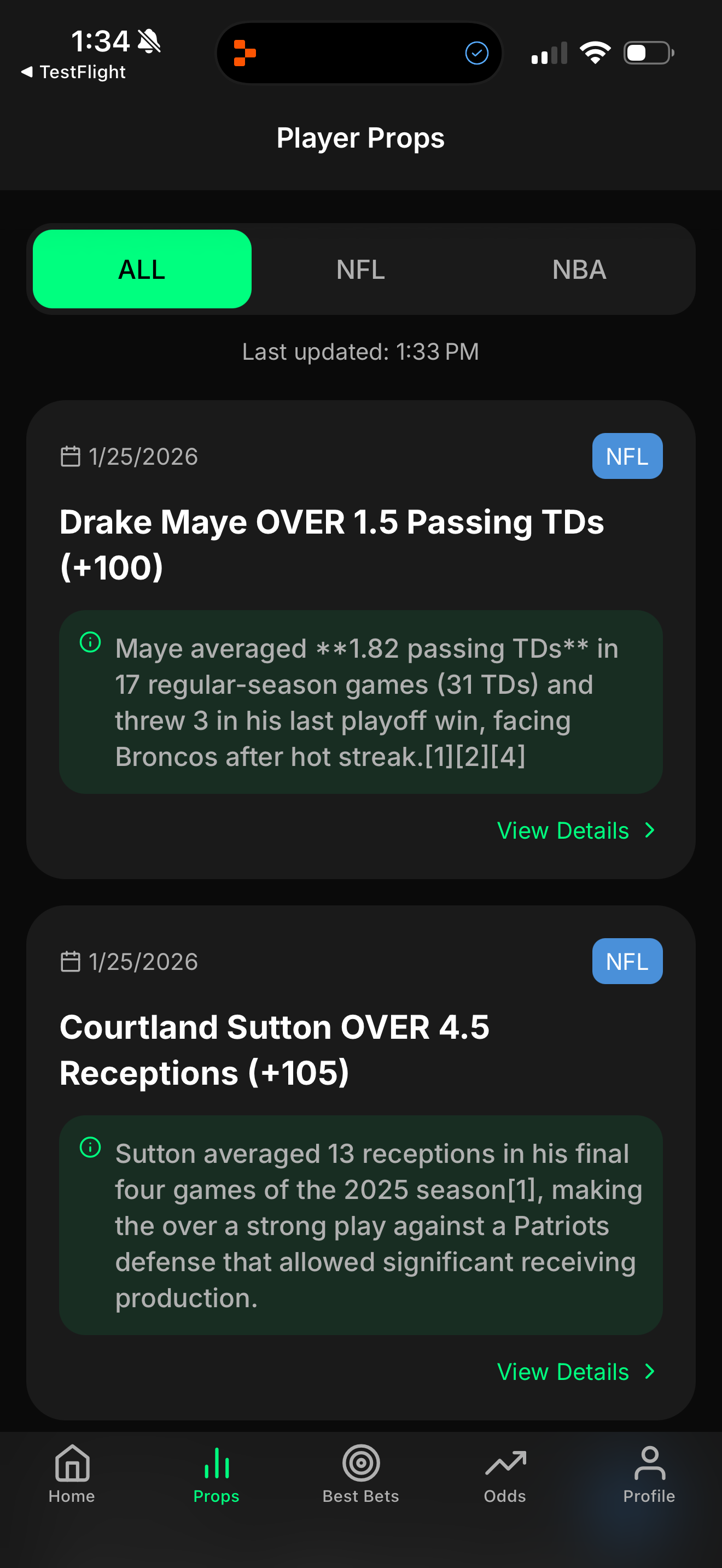BetLens Player Props